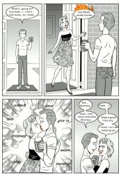 comic femdom greyscale happy_trance heart malesub penny_and_aggie sunt-ermico_(manipper) text