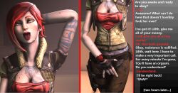 3d ahegao blush borderlands borderlands_(series) breasts caption caption_only cleavage dazed eye_roll femsub happy_trance humor large_breasts lilith_cashlin manip open_mouth orgasm poser red_hair ridley_(artist) short_hair source_filmmaker text tongue tongue_out vest
