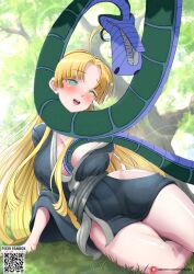  asia_argento blonde_hair breasts disney dress eveningdawn_(manipper) femsub happy_trance high_school_dxd hypnotic_eyes kaa kaa_eyes large_breasts limp maledom manip murikajin open_mouth qr_code snake the_jungle_book thighs undressing 