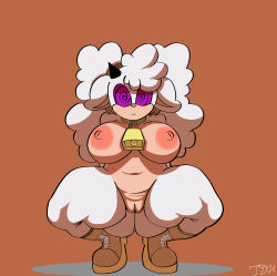  bell_collar boots breasts collar cowbell crouching femsub furry lanolin_the_sheep large_breasts nude pussy sheep_girl signature simple_background sonic_the_hedgehog_(series) spiral_eyes squatting thedrawing thick_thighs thighs topless 