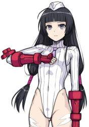  amber_hearts beret black_hair breasts capcom corruption cosplay empty_eyes expressionless female_only femsub hai_(h81908190) kohaku_hearts latex leotard long_hair purple_eyes shadaloo_dolls solo standing standing_at_attention street_fighter tales_of_(series) tales_of_hearts tie twintails 