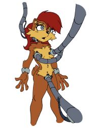 begbierentonspud drool expressionless female_only femsub furry red_hair sally_acorn sonic_the_hedgehog_(series) squirrel_girl tech_control vorp_(colorist)
