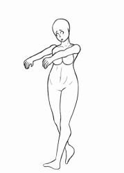  animated animated_gif black--wave breasts commission_sheet eye_roll female_only femsub greyscale large_breasts zombie_walk 