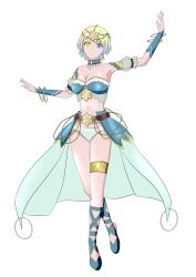absurdres blonde_hair blue_eyes breasts dancing femsub fire_emblem fire_emblem_heroes fjorm happy_trance harem_outfit jewelry kaa_eyes large_breasts midriff nintendo see-through short_hair soex tagme white_background