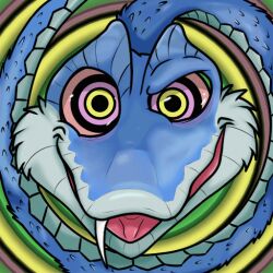 animated animated_gif disney fangs gary_(zootopia_2) hypnotic_eyes kaa_eyes lactose looking_at_viewer maledom pov pov_sub smile snake snake_boy zootopia