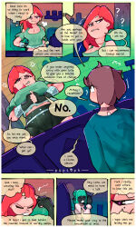  angry cleavage comic large_breasts lena_(pupsoph) midriff original pupsoph red_hair text tight_clothing 