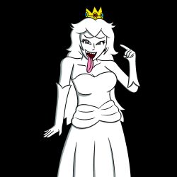  boo_(mario) crown gloves long_tongue nintendo possession princess_peach sharp_teeth super_mario_bros. tongue_out transparent_background 