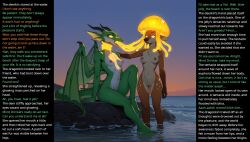  ai_art brain_drain breasts consensual deer_girl dialogue dragon_girl drool empty_eyes english_text expressionless female_only femsub furry glowing_eyes green_skin horns instant_loss jellyfish mind_break nipples nude outdoors pussy pussy_juice scales sitting standing tentacle_in_mouth tentacles text tongue_out unaware water wings yellow_eyes 