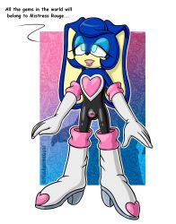  altered_common_sense alternate_costume animal_ears bimbofication bulge bunny_boy corruption dazed dialogue empty_eyes erection flashpointgear flashy_(flashpointgear) furry gloves glowing_eyes happy_trance heart high_heels latex lipstick male_only malesub open_mouth rouge_the_bat rubber sonic_the_hedgehog_(series) 