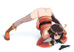 ass bottomless confused empty_eyes erotanuki femsub jack-o_pose kono_subarashii_sekai_ni_shukufuku_wo! megumin_(konosuba) panties undressing