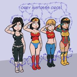  altered_perception cassie_sandsmark dc_comics diana_prince donna_troy femsub isankura magic saluting super_hero wonder_girl wonder_woman yara_flor 