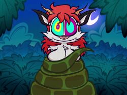 animated animated_eyes_only coils disney femsub furry giraffe200 jungle kaa kaa_eyes looking_at_viewer night original ring_eyes smile snake tagme the_jungle_book video