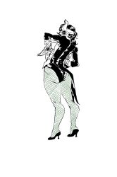 artist_request ass dc_comics femsub fishnets greyscale high_heels long_hair magician monochrome parasite starro super_hero western zatanna_zatara