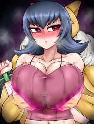  belmondo_uozumi blush breast_grab breasts femsub groping hypno maledom nintendo pokemon sabrina sweat 