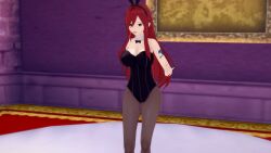  3d bunny_ears bunnysuit empty_eyes erza_scarlet fairy_tail femsub happy_trance long_hair rainbowkombat red_hair 