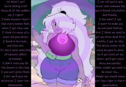 amethyst breasts caption caption_only female_only femdom jean_shorts ksuriuri large_breasts large_hips long_hair manip no-omega_(manipper) pov pov_sub purple_skin smile spiral steven_universe tank_top tech_control text tied_hair white_hair