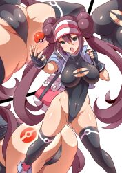  ass bent_over breasts brown_hair double_hair_bun female_only femsub fingerless_gloves gloves green_eyes hair_buns hat icontrol_(manipper) jacket konno_tohiro large_breasts leotard long_hair manip multiple_views nintendo open_mouth pokeball pokemon pokemon_black_and_white_2 rosa_(pokemon) solo spiral_eyes spread_legs symbol_in_eyes tattoo thighhighs twintails 