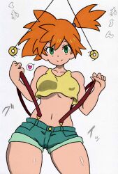 banshou female_only femsub hotpot_(colorist) jean_shorts misty nintendo pendulum pokemon pokemon_(anime) solo text translation_request undressing 