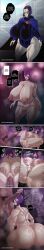  absurdres black_eyes black_hair breasts chaosmelon clothed cum cum_in_pussy dc_comics dialogue drool english_text eye_color_change femsub grey_skin huge_breasts huge_cock instant_loss kneeling large_penis maledom mask nipple_piercing nipples nude orgasm piercing pink_eyes prostitution pubic_hair raven sex short_hair squirting steam teen_titans text vaginal 