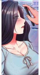  black_hair color expressionless femsub hypnotic_app mind_control_(manhwa) phone screenshot spiral_eyes tagme tech_control 