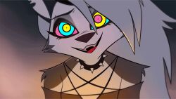  animated animated_eyes_only animated_gif clothed collar female_only femsub furry happy_trance helluva_boss kaa_eyes loona_(helluva_boss) manip open_mouth solo surrealatorium_(manippper) wolf_girl 