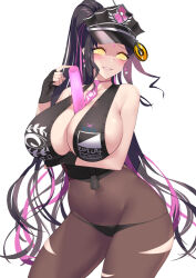 bikini_bottom blush breasts cleavage coin fate/grand_order fate_(series) female_only femsub glowing glowing_eyes happy_trance hat huge_breasts kiara_sessyoin kuavera long_hair looking_at_viewer manip misterman4_(manipper) multicolored_hair pendulum ponytail smile spiral_eyes swimsuit symbol_in_eyes tagme thighhighs torn_clothes