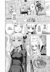 basara_toujou demon_girl empty_eyes expressionless femdom femsub horns hypnotic_eyes kurumi_nonaka maria_naruse mio_naruse monochrome sheila_(the_testament_of_sister_new_devil) text the_testament_of_sister_new_devil translation_request yuki_nonaka