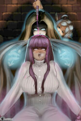 brown_hair elf elf_ears femsub fern_(frieren:_beyond_journey&#039;s_end) frieren frieren:_beyond_journey&#039;s_end magic methode purple_hair sharpie_lynch white_hair