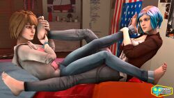  3d bed bedroom chloe_price feet foot_worship life_is_strange max_caulfield source_filmmaker supercasket 