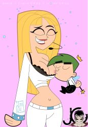  animated animated_gif artjimx blonde_hair blue_eyes bra breast_sucking breasts britney_britney cosmo fairly_oddparents_(series) fairy femsub green_hair happy_trance magic maledom nickelodeon open_clothes see-through standing standing_at_attention underwear 
