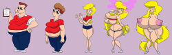 before_and_after bimbofication blonde_hair bottomless breast_expansion breasts brown_hair chubby comic earrings hair_growth huge_breasts huge_nipples hyper_breasts jewelry long_hair mcfreelydude nude original short_hair sunglasses teacher topless transformation 