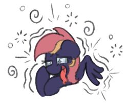  animals_only blush dialogue drool female_only femsub happy_trance kaa_eyes my_little_pony original pegasus ring_eyes simple_background smile solo spiral starbounce starfall_shine_(starbounce) tongue tongue_out wings 