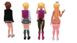 3d 3d_custom_girl before_and_after bimbofication blonde_hair brown_hair female_only original sequence transformation underwear