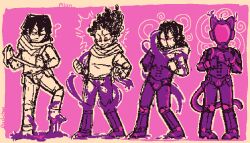  black_hair bulge drone male_only malesub my_hero_academia null_bulge open_mouth pink_eyes pixel-chan-doodles sequence shota_aizawa simple_background standing tentacles transformation 