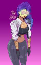  alternate_costume alternate_hair_color alternate_hairstyle breasts cleavage clothed crop_top drool female_only femsub fortnite gloves glowing_eyes huge_breasts hypnot-eyes jacket league_of_legends leaning_forward leggings long_hair mahoumonsterart midriff mole multicolored_hair navel open_mouth pants ponytail purple_hair samira slouching solo spiral_eyes sports_bra standing tan_skin tattoo tomboy 