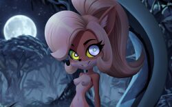  ai_art animated animated_eyes_only animated_gif bandicoot_girl blonde_hair breasts coco_bandicoot crash_bandicoot_(series) femdom furry kaa_eyes long_hair manip naga_girl night nude ponytail pov pov_sub smile suppas_(manipper) 