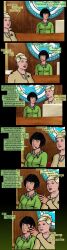  archer_(series) aware black_hair blonde_hair clothed dialogue english_text female_only femsub green_eyes guyman806 multiple_girls pam_poovey receptionist_(archer) text 