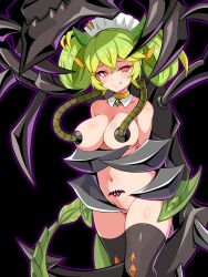  absurdres aura bottomless corruption crotch_tattoo cyberdark_dragon dragon dragon_girl femsub glowing_eyes green_hair horns maid_headdress parlor_dragonmaid possession red_eyes tagme tattoo thighhighs yu-gi-oh! 