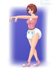 absurdres clothed diaper female_only femsub happy_trance kairi kingdom_hearts open_mouth ring_eyes shoes short_hair sparkles73 zombie_walk