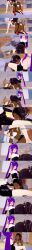  absurdres anoni_(anoni_hypno) anoni_hypno bell bell_collar black_hair blush bra closed_eyes collar computer cowbell cum cum_on_face cunnilingus dark_skin dialogue english_text erect_nipples erect_nipples_under_clothes female_only femdom femsub gloves long_hair mous_carter_(anoni_hypno) multiple_girls opera_gloves orgasm original panties purple_eyes purple_hair short_hair spiral spiral_eyes sweat text underwear yuri 