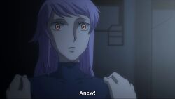  anew_returner expressionless femsub glowing_eyes gundam_(series) gundam_00 purple_hair screenshot tagme 