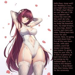 baldr_(manipper) breasts caption caption_only choker fate/grand_order fate_(series) female_only femdom garter_straps gloves large_breasts leotard lingerie long_hair looking_at_viewer love manip opera_gloves pov pov_sub red_eyes red_hair romiya scathach_(fate/grand_order) text thighhighs underwear