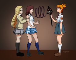  alisa_(everlasting_summer) assassination_classroom blonde_hair empty_eyes everlasting_summer femsub floonasif hypnotized_hypnotist kairi kingdom_hearts long_hair orange_hair red_hair rio_nakamura school_uniform short_hair 
