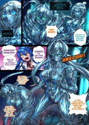  comic dialogue ibenz009 liquid_metal original robot robot_girl tagme text transformation 