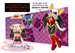  assimilation bat_girl bat_wings before_and_after breasts corruption exposed_chest flashpointgear furry nipples red_eyes robot rouge_the_bat sonic_the_hedgehog_(series) text wings 