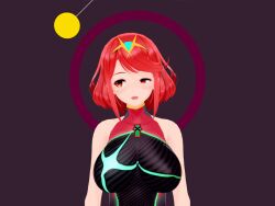  3d animated animated_gif dazed female_only femsub hair_ornament heavy_eyelids koikatsu! lunastra nintendo pyra_(xenoblade) red_eyes red_hair swimsuit xenoblade_chronicles xenoblade_chronicles_2 