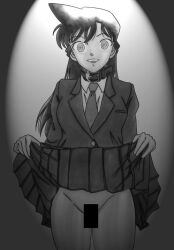 bottomless breasts case_closed censored collar female_only femsub greyscale happy_trance large_breasts light_rate_port_pink long_hair open_mouth rachel_moore ring_eyes school_uniform sketch skirt skirt_lift spiral_eyes symbol_in_eyes tomboy traditional