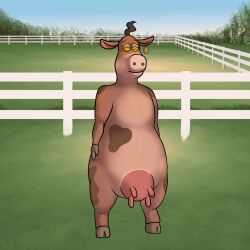  animal_ears back_at_the_barnyard bessy_the_cow_(barnyard) cow cow_girl ear_tag expressionless female_only femsub furry hooves katsiika nickelodeon solo spiral_eyes symbol_in_eyes udders 