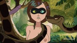  animated animated_eyes_only animated_gif bottomless breasts disney drool elastigirl femsub helen_parr kaa kaa_eyes large_breasts maledom manip nude penis ping pixar snake sneakysnake_(manipper) text the_incredibles the_jungle_book topless watermark 