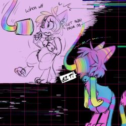  absurdres androgynous androgynous_dom before_and_after deltarune furry kaitty_(kaittycat) kaittycat male_only malesub solo tagme tech_control text transformation werewire 
